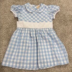 The Beaufort Bonnet Company Blue and White Plaid Dress Cindy Lou Sash Dress NWT